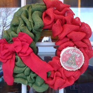 Burlap Merry Christmas wreath